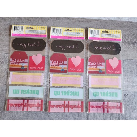 Soft Spoken CHESTER LOVE Valentine  Scrapbook Dimensional Sticker MAMBI LOT #40 - Picture 6 of 6